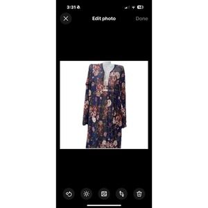 American City Wear‎ Sheer Long Sleeve Cardigan Women's Large Stretch Floral